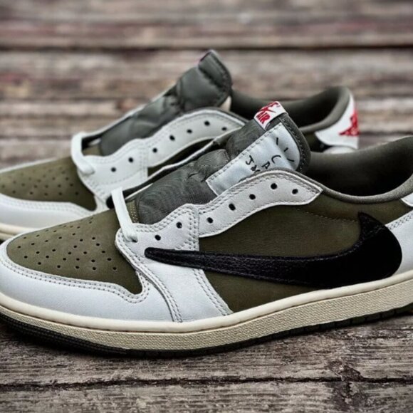 AJ 1 Retro Low OG SP x Travi Scot Medium Olive - Picture 2 of 5